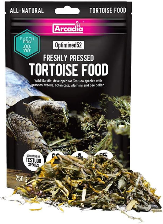 Arcadia Reptile - EarthPro-Optimised52 - Freshly Pressed Tortoise Food - 250g - Natural Ingredients - Highly Palatable - Tortoise Accessories