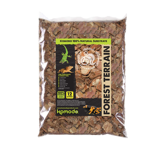 Komodo Forest Terrain Orchid Bark Chips, 12 Litre, Natural Terrain for Reptiles, Orchid Bark Chips, Bark Chips for Reptiles, Reptile Terrain, Reptile Bedding, Large Orchid Bark Chips