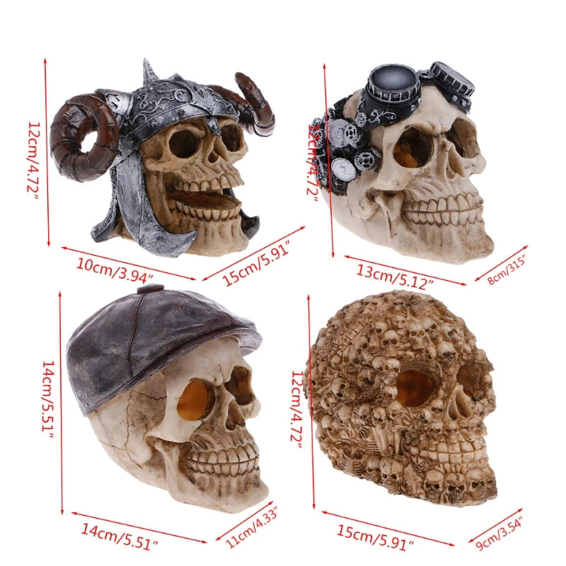 Resin Head Bone Skull Statue Terrarium Reptile Hide Cave Aquarium Fish Tank Landscape Decor Ornament Accessories