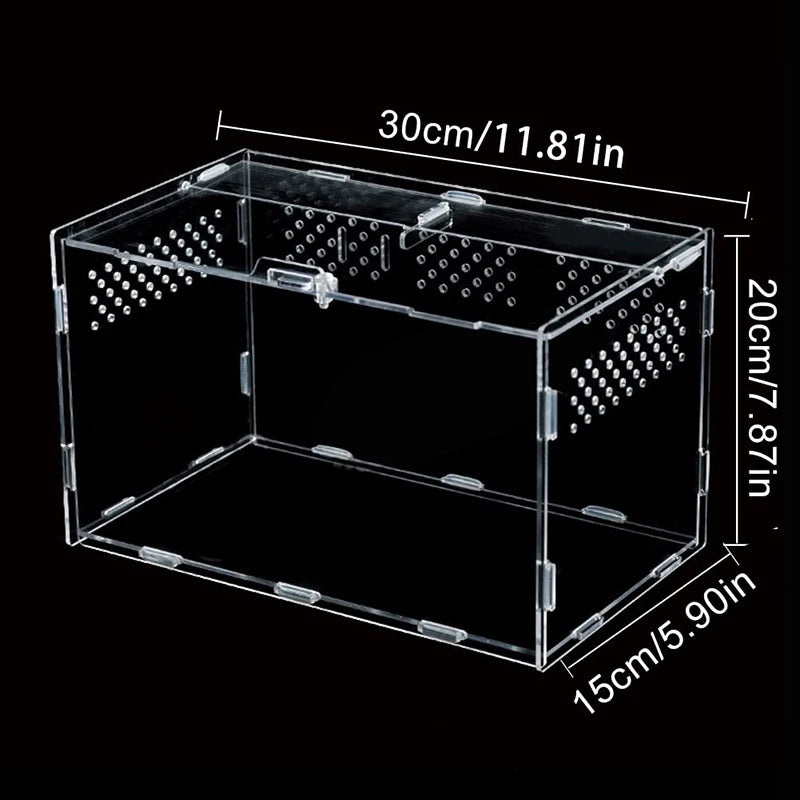 Reptile Breeding Box Acrylic Turtle Spider Lizard Acrylic Transparent Insect Breathable Acrylic Box Breeding Nest