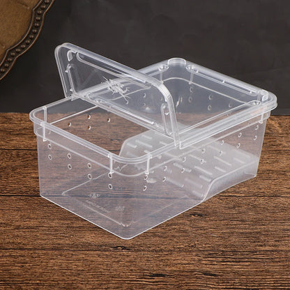 1PC Clear Transparent Reptile Spider Breeding Feeding Box Insect Rearing Hatching Containers for Frogs Small Animals Supplie