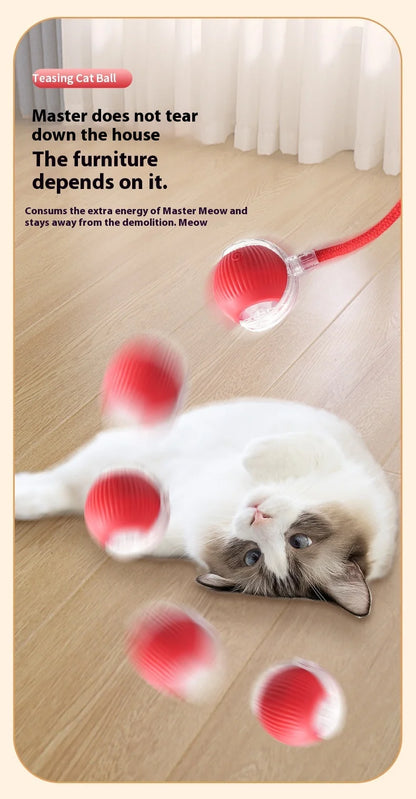 Rechargeable Cat Toys Interactive Smart Pet Interaction Automatic Rolling Ball Toy Accessories for Cats Electric Dog Ball Things