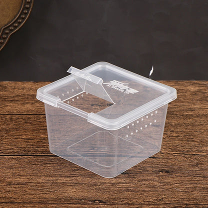 1PC Clear Transparent Reptile Spider Breeding Feeding Box Insect Rearing Hatching Containers for Frogs Small Animals Supplie