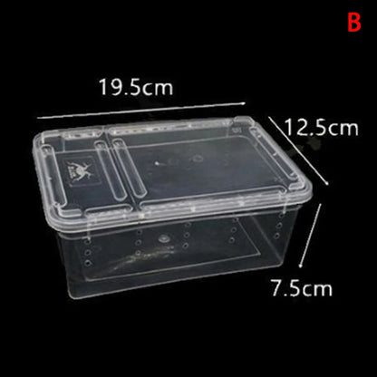 1PC Clear Transparent Reptile Spider Breeding Feeding Box Insect Rearing Hatching Containers for Frogs Small Animals Supplie