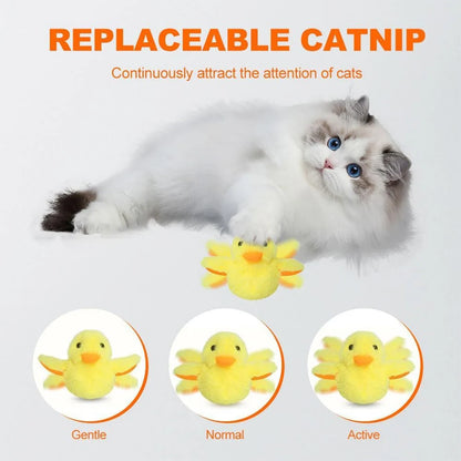 Flapping Duck Cat Toy Rechargeable Cat Exercise Plush Duck with Lifelike Quack Chirping Kitten Catnip Toy Cat Kicker Toys