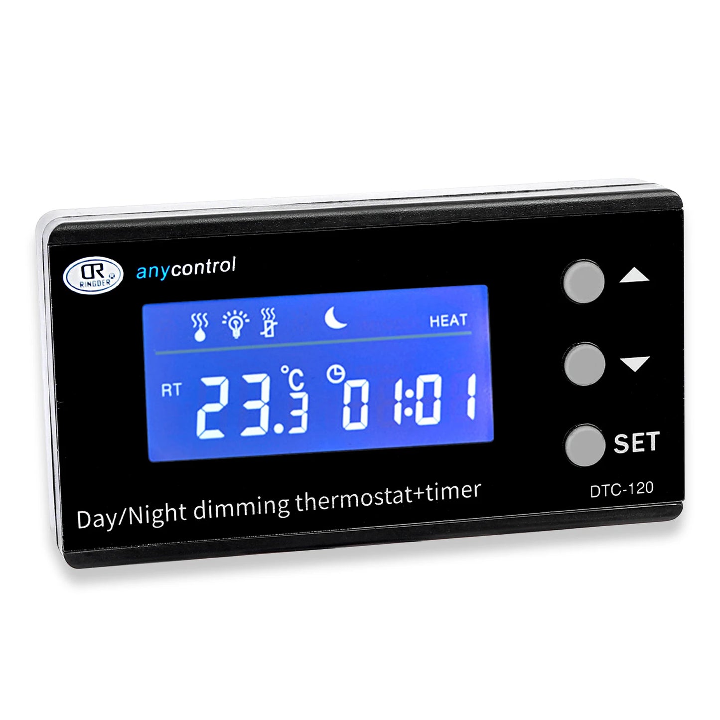 Digital Reptile Thermostat LCD Display High Accuracy Multipurpose Day/Night Dimming Digital Timer for Aquarium Terrarium