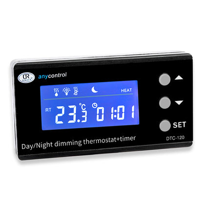 Digital Reptile Thermostat LCD Display High Accuracy Multipurpose Day/Night Dimming Digital Timer for Aquarium Terrarium