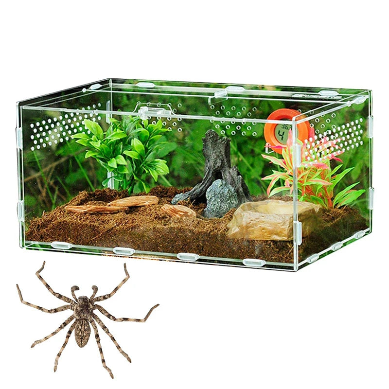 Reptile Breeding Box Acrylic Turtle Spider Lizard Acrylic Transparent Insect Breathable Acrylic Box Breeding Nest