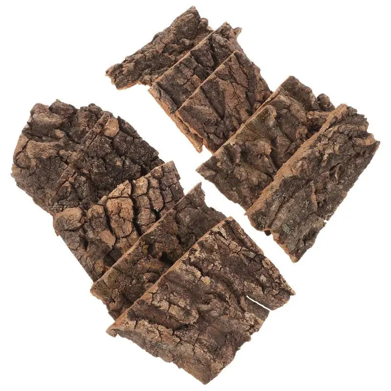 10 Pcs Tree Bark Decors Artificial Bark Terrarium Fogger Decor Snake Basking Platform Cork Reptiles Decorations Wood Tree