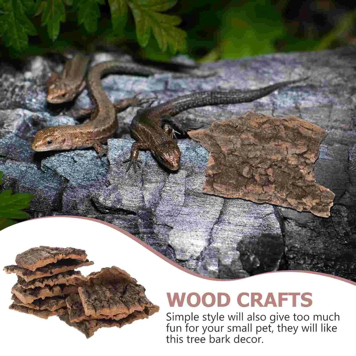 10 Pcs Tree Bark Decors Artificial Bark Terrarium Fogger Decor Snake Basking Platform Cork Reptiles Decorations Wood Tree