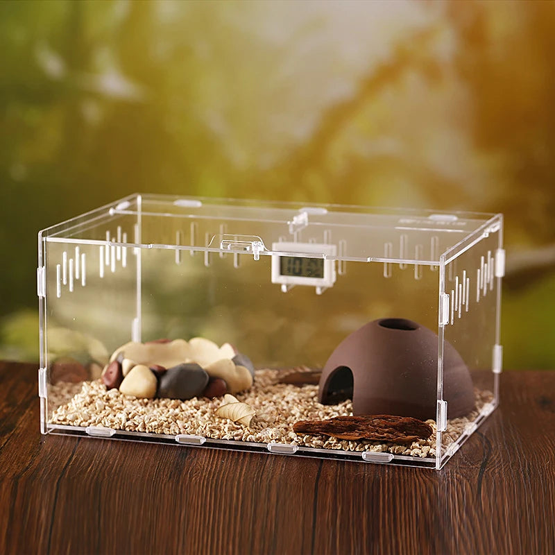 Reptile Breeding Box Acrylic Turtle Spider Lizard Acrylic Transparent Insect Breathable Acrylic Box Breeding Nest