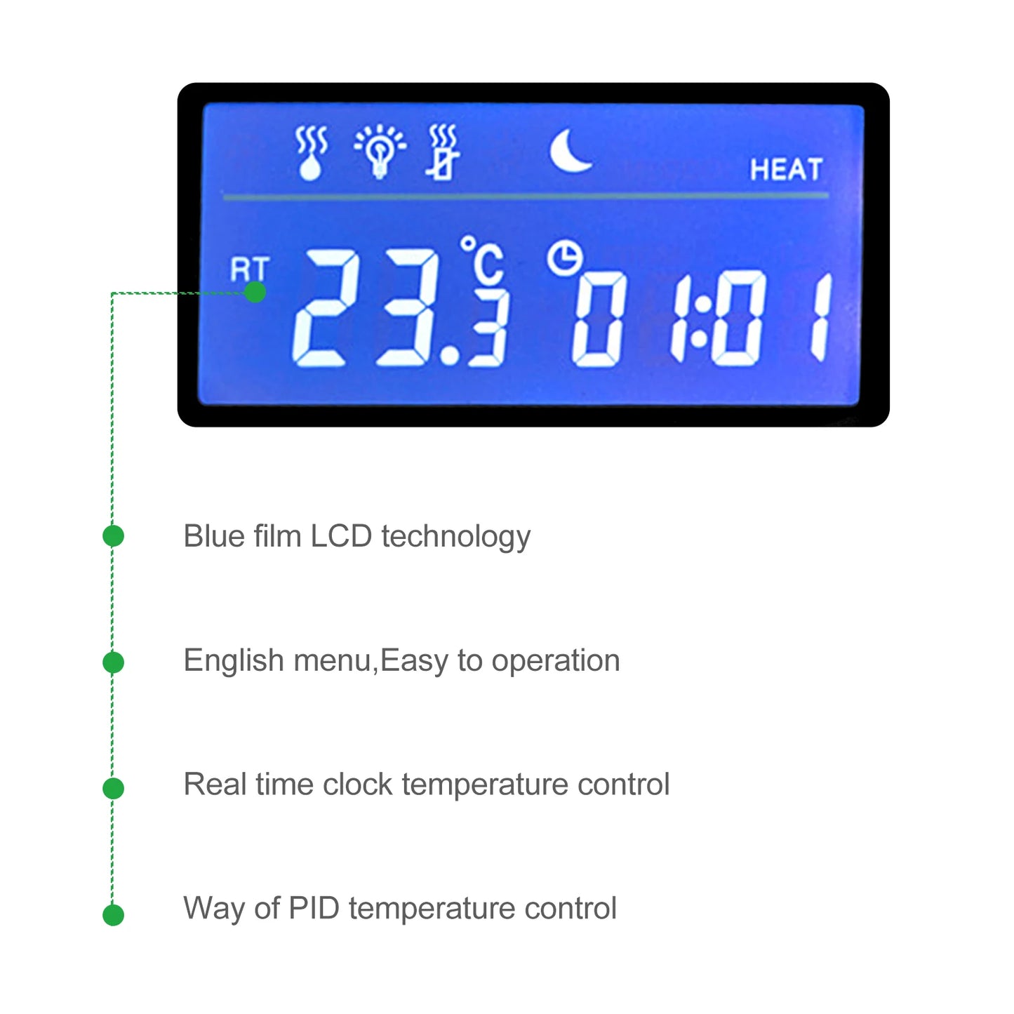 Digital Reptile Thermostat LCD Display High Accuracy Multipurpose Day/Night Dimming Digital Timer for Aquarium Terrarium