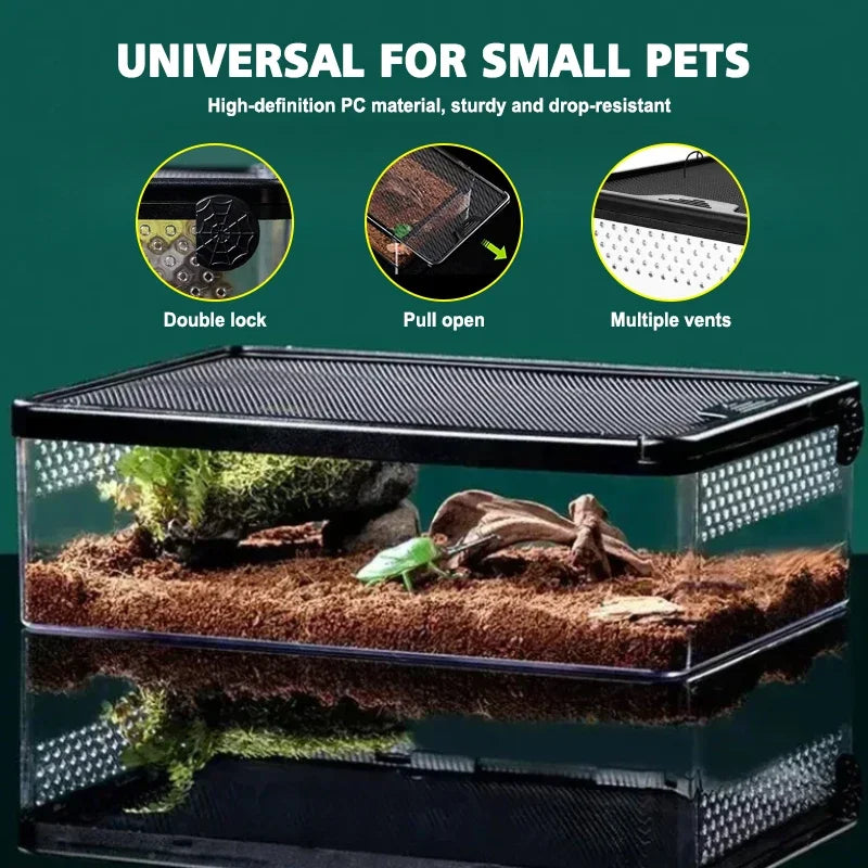 Reptile Acrylic Transparent Breeding Box Insect Spider Lizard Scorpion  Anti-escape Cage Arboreal Enclosure Habitat Reptiles Box