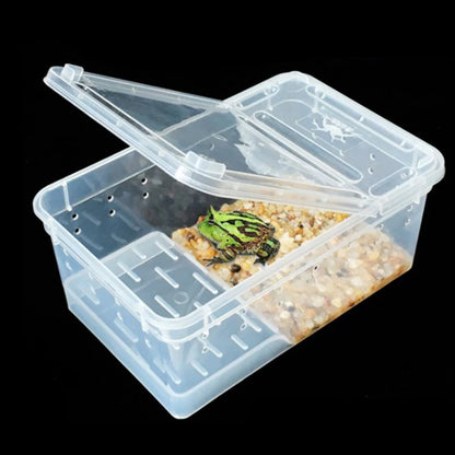 1PC Clear Transparent Reptile Spider Breeding Feeding Box Insect Rearing Hatching Containers for Frogs Small Animals Supplie