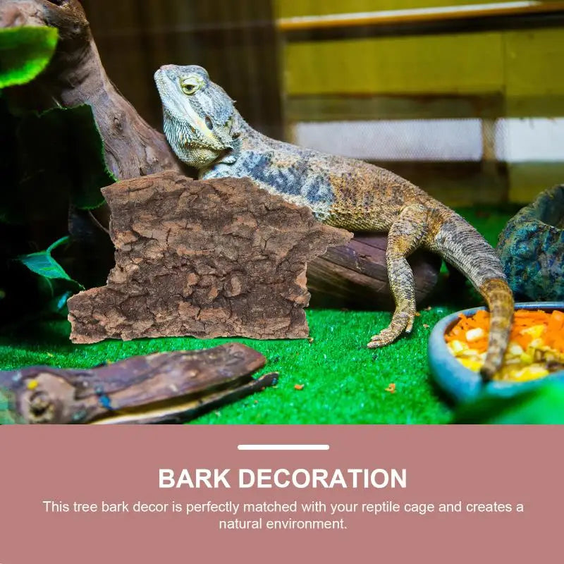 10 Pcs Tree Bark Decors Artificial Bark Terrarium Fogger Decor Snake Basking Platform Cork Reptiles Decorations Wood Tree