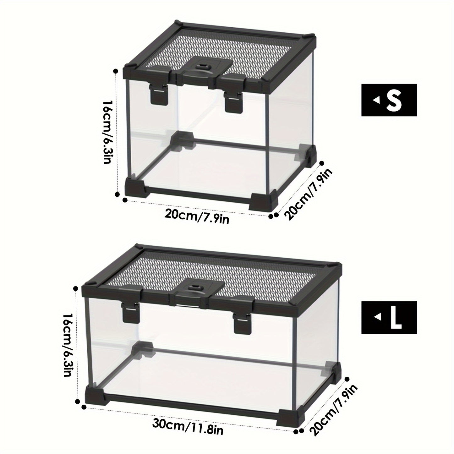 1pc Amphibious Reptile Terrarium, Glass Breeding Tank with Metal Mesh Cover for Lizards, Frogs, Spiders, Snakes - Rectangle Shape, Uncharged, Suitable for Various Species, Insectivore Tank|Ventilated Reptile Home|Ecosystem Di